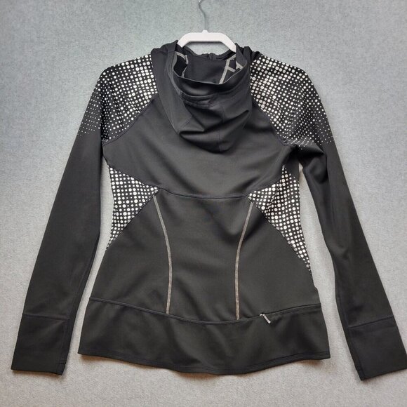 Athleta Womens Pullover Size Small Running Wild 1/2 Zip Hoodie Polka Dots - Picture 11 of 16